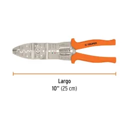  Alicates Pela Cable 10" 20-10 AWG 10Mordazas Truper 17358 22.033898 Alicate Pela Cables 10", 20 a 10 AWG, Truper 17358

Fabrica