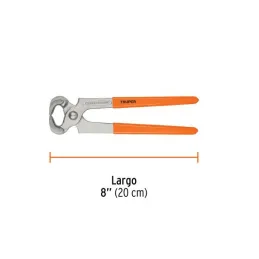  Alicate Tenaza 8", para carpinteros en acero al cromo vanadio, Mango de vinil, TN-8 17380 Truper 16.101695 Tenaza para Carpinte