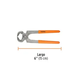  Alicate Tenaza 6", para carpinteros en acero al cromo vanadio, Mango de vinil, TN-6 17385 Truper 12.118644 Tenaza para Carpinte