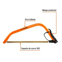  Arco de Sierra Montaraz 21", con dientes en Acero SK5, Especial para Cortes y Podas de Arboles, AJT-21 10254 Truper 21.186441 A