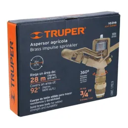  Aspersor Agricola 3/4", Alcance 15m, Area 360, 90 PSI, ASP-3/4BR 10316 Truper 44.067797 Aspersor Agricola 3/4", Alcance 15m, Ar