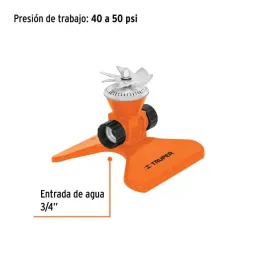  Aspersor base de Acero con Aspas Giratorias 3/4", Alcance 4.25m, conexion en serie, Area 360, 50 PSI, ASP-50 10329 Truper 20.33
