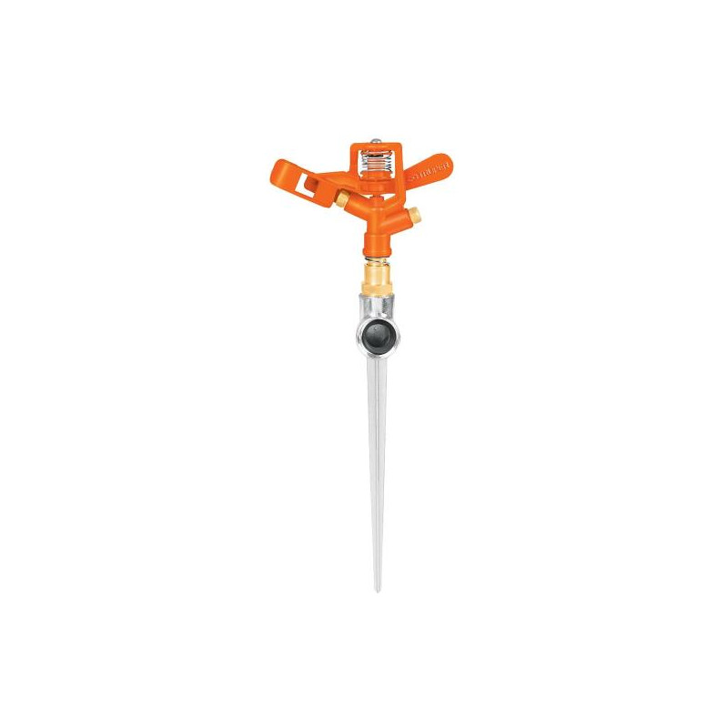  Aspersor Metalico 1 Via 3/4", Estaca 21cm, Alcance 10.4m, Area 360, 50 PSI, DOS-11 10327 Truper 20.338983 Aspersor Metalico Una