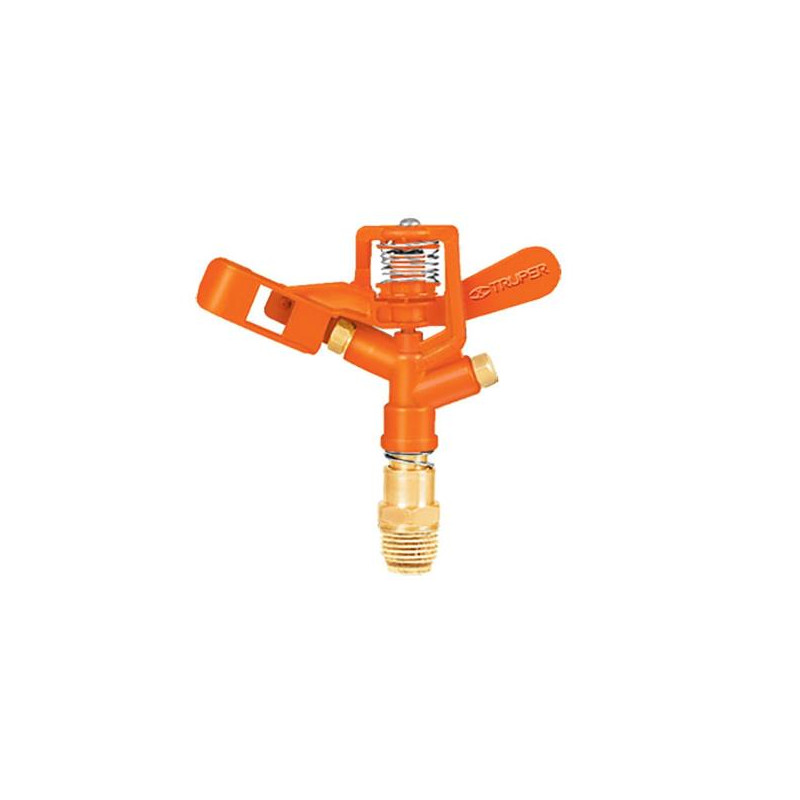  Aspersor Metalico Solo Cabeza Altura Ajustable Entrada 1/2", Alcance 10.4m, Area 360, 50 PSI, DOS 10324 Truper 15.847458 Aspers