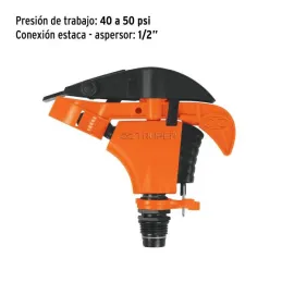  Aspersor Plastico Entrada 1/2" Solo Cabeza Alcance 8.5m, Area 360, 50 PSI, ASP-P 10333 Truper 6.610169 Aspersor Plastico Cabeza