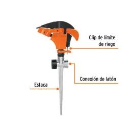  Aspersor Plastico 2 via 3/4", Estaca 21cm, Alcance 8.5m, Area 360, 50 PSI, Para conexion en Serie, ASP-P11X 10339 Truper 11.694