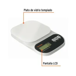  Balanzas Digital 5kg para Cocina PlatoVidrio Truper 15160 20.338983 Balanza Digital para Cocina, Capacidad de 5kg c/Plato de Vi