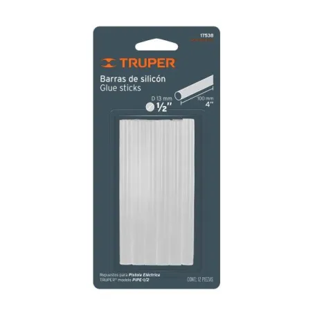  Barra de Silicona 1/2 10cm, Glue Sticks Blister 12pzas, Truper 17538 4.067797 Barra de Silicona 1/2" x 10cm, Blister x 12pzas, 