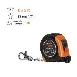 Winchas Flexometro Griper 2M MedicionAmbosLados TPR ABS Truper 14602 7.118644 Winchas Flexometro Griper 2M MedicionAmbosLados T