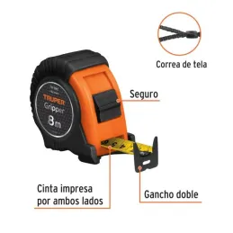  Wincha Flexometro Griper 8M con TPR, cinta medicion ambos lados, carcasa ABS, FH-8ME 15389 Truper 21.186441 Wincha Flexometro G