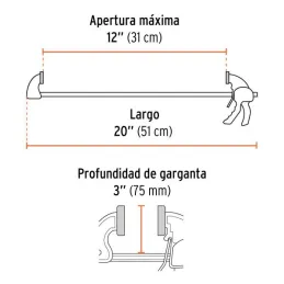  Prensas de ajuste rapido 12" uso rudo Truper 100143 35.59322 Prensas de ajuste rapido 12" uso rudo Truper 100143

Cuerpo de nyl