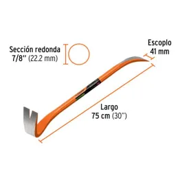  Pata de Cabra 7/8" x75cm 3kg Truper 102670 25.423729 Pata de Cabra 7/8" x75cm 3kg Truper 102670

Fabricada en acero con doble t