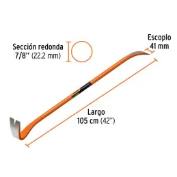  Pata de Cabra 7/8" x105cm 3.8kg Truper 102672 35.59322 Pata de Cabra 7/8" x105cm 3.8kg Truper 102672

Fabricada en acero con do