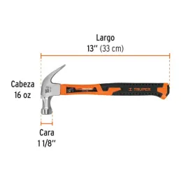  Martillos 16oz Cabeza Americana C28mm Ucurva MFibraVidrio13" Truper 16710 19.491525 Martillos 16oz Cabeza Americana C28mm Ucurv
