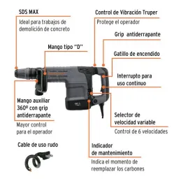  Martillos Demoledores 1500W SDS MAX 25J CVT Expert Truper 102469 1116.101695 Martillos Demoledores 1500W SDS MAX 25J CVT Expert