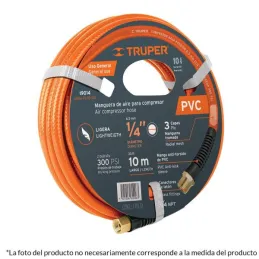  Mangueras para compresor 3/8" x15m PVC Truper 10894 38.135593 Mangueras para compresor 3/8" x15m PVC Truper 10894

Presión máxi