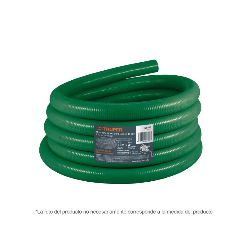  Rollos Mangueras Rigida 4" x30m succion para motobomba Truper 101041 2008.474576 Rollos Mangueras Rigida 4" x30m succion para m