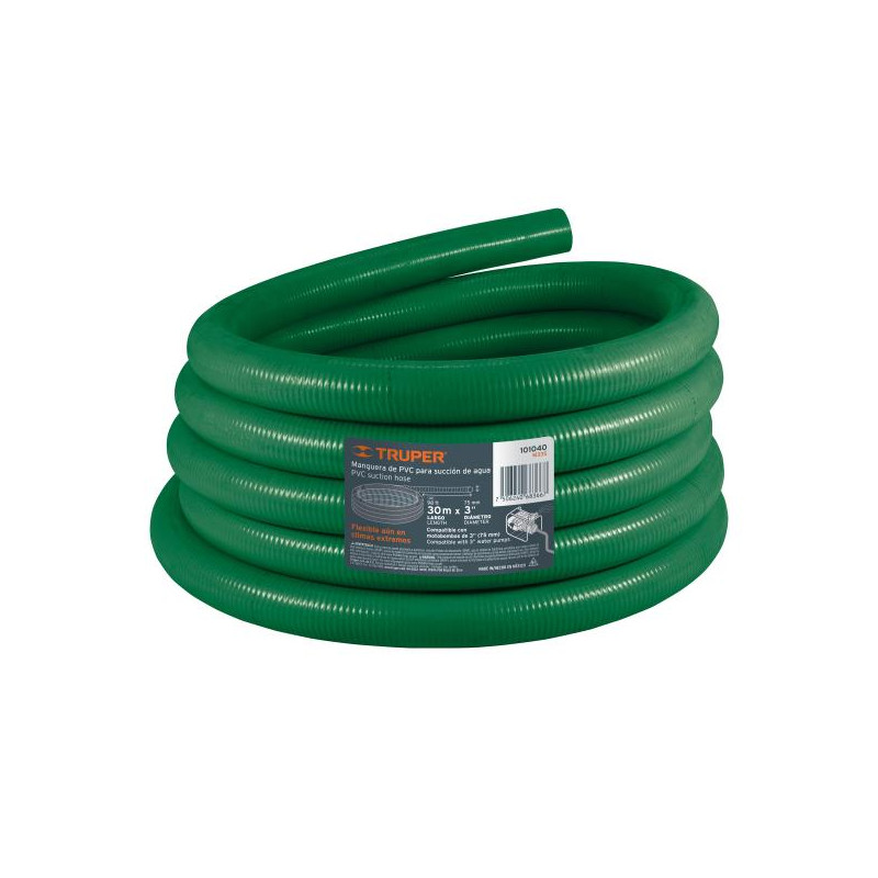  Rollos Mangueras Rigida 3" x30m succion para motobomba Truper 101040 1291.525424 Rollos Mangueras Rigida 3" x30m succion para m