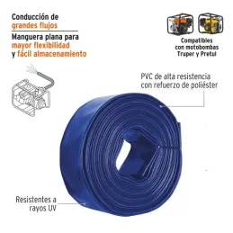  Rollos Mangueras Plana 2" x50m Descarga para motobombas Truper 100862 247.457627 Rollos Mangueras Plana 2" x50m Descarga para m