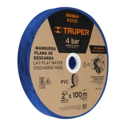  Rollos Mangueras Plana 2" x100m Descarga para motobombas Truper 100864 484.745763 Rollos Mangueras Plana 2" x100m Descarga para
