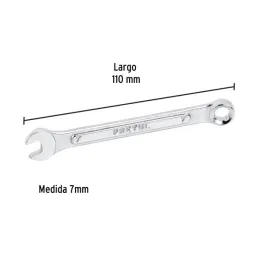  Llaves Boca Mixta 7mm Combinada CrVanadio Pretul 21901 3.135593 Llave Mixta Combinada 7mm Acero al Cromo Vanadio, LL-1207MP 219