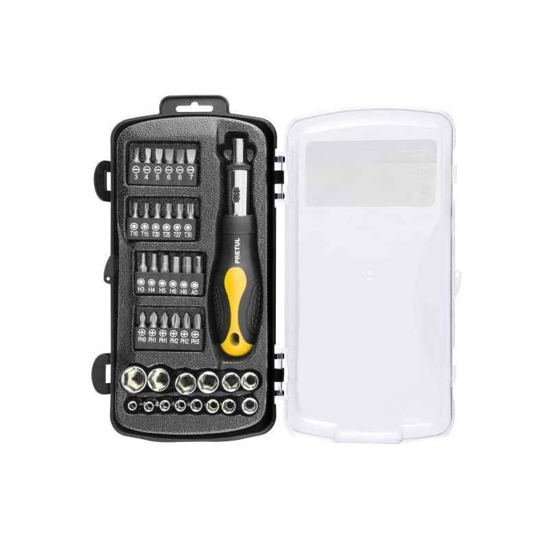  Juegos de herramientas 39 Piezas E1/4-3/8 EP Dados y Puntas Pretul 23971 20.338983 Juegos de herramientas 39 Piezas E1/4-3/8 EP