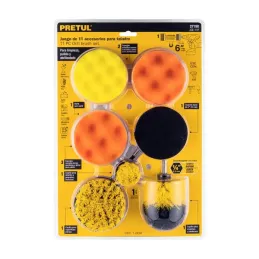  Juego 11 accesorios de limpieza y pulido para taladro Pretul 27190 44.915254 Juego 11 accesorios de limpieza y pulido para tala