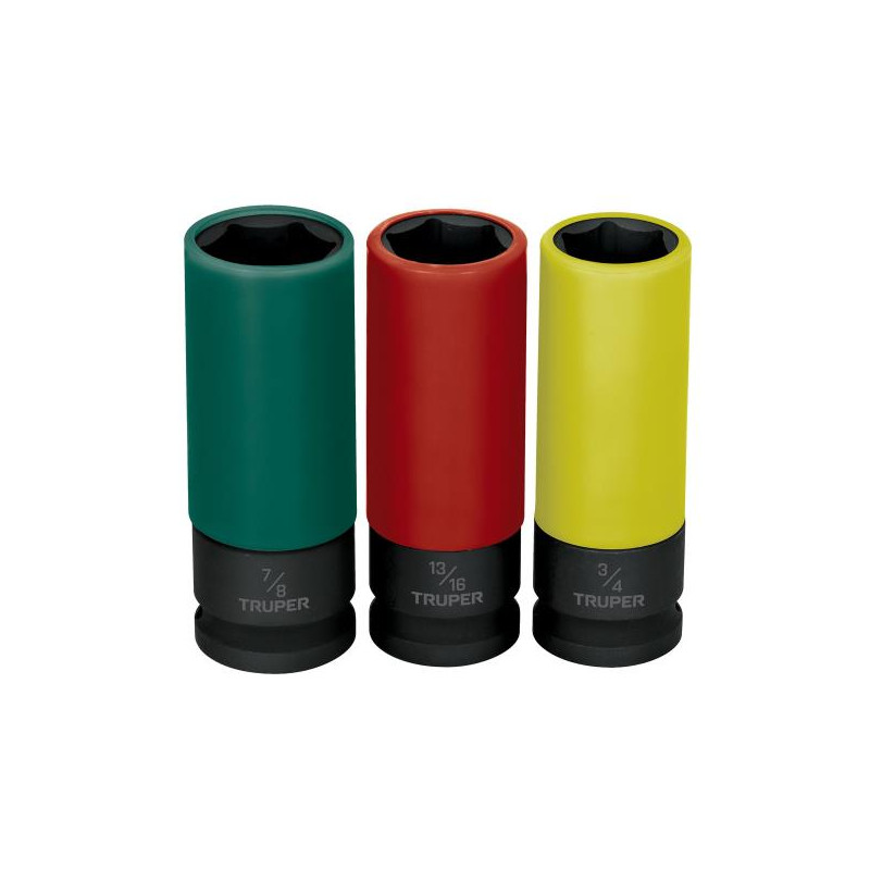  Juego de Dados Impacto 3u PulgadasTubulares Cproteccion Polipropileno Truper 100941 33.050847 Juego de Dados Impacto 3u Pulgada