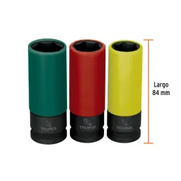  Juego de Dados Impacto 3u PulgadasTubulares Cproteccion Polipropileno Truper 100941 33.050847 Juego de Dados Impacto 3u Pulgada
