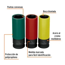  Juego de Dados Impacto 3u PulgadasTubulares Cproteccion Polipropileno Truper 100941 33.050847 Juego de Dados Impacto 3u Pulgada