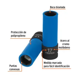  Dados 17mm E1/2 Impacto Tubulares Hexagonales Con Polipropileno Truper 100930 11.355932 Dados 17mm E1/2 Impacto Tubulares Hexag