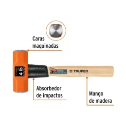  Comba Octagonal Cabeza 4 lb x12" Maquinada Termoplastico Truper 16508 26.271186 Comba Octagonal Cabeza 4 lb x12" Maquinada Term