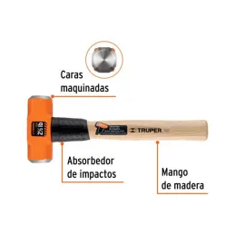  Comba Octagonal Cabeza 2.5 lb x12" Maquinada Termoplastico Truper 17045 20.338983 Comba Octagonal Cabeza 2.5 lb x12" Maquinada 