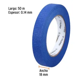 Cintas Masking Tape Azul 3/4" x50m para pintor Truper 12621 Truper-Cintas Masking Tape Azul 3/4" x50m para pintor Truper 12621 A
