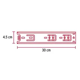  Correderas de Extension 30cm A4.5cm para Cajon 2Piezas Hermex 43270 6.610169 Correderas de Extension 30cm A4.5cm para Cajon 2Pi