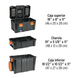  Cajas para Herramientas 19" x25" 53L CRuedas 3en1 Desmontable Truper 102644 96.610169 Cajas para Herramientas 19" x25" 53L CRue