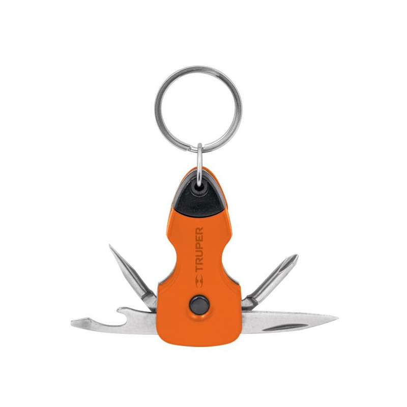  Multiherramienta 6 funciones con LED Tipo llavero, Truper 13336 15.59322 Multiherramienta 6 funciones con LED Tipo llavero, Tru