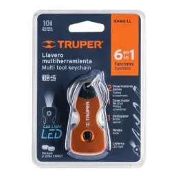  Multiherramienta 6 funciones con LED Tipo llavero, Truper 13336 15.59322 Multiherramienta 6 funciones con LED Tipo llavero, Tru