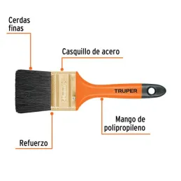  Brochas Profesionales 2" 48x11mm ResisteSolvente 14483 Truper 2.033898 Brocha Profesional 2" Mango de Plástico, Truper 14483 

