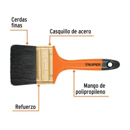  Brochas Profesionales 3" 53x13.5mm ResisteSolvente 14485 Truper 3.135593 Brocha Profesional 3" Mango de Plástico, Truper 14485
