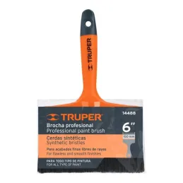  Brochas Profesionales 6" 66x19mm ResisteSolvente 14488 Truper 8.898305 Brocha Profesional 6" Mango de Plástico, Truper 14488 

