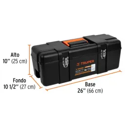  Caja para Herramientas Plastica Largo 26", Ancho 10 1/2", Alto 10", Peso 3.3 kg, Industrial, CHP-26X 19882 Truper 66.101695 Caj