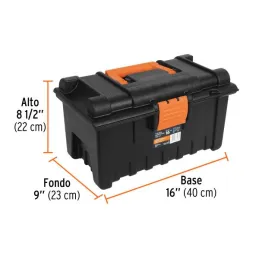  Caja para Herramientas Plastica Largo 16", Ancho 9", Alto 8 1/2", Peso 1.2 kg, CHA-16N 19790 Truper 24.576271 Caja para Herrami