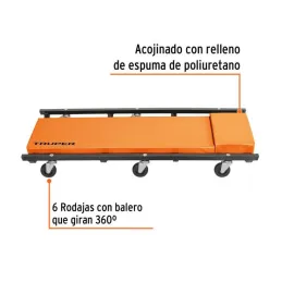  Cama de Taller 36", Cuerpo Acolchonado, Llantas TPE Giro 360 Grados, CATA-36 10098 Truper 155.932203 Cama de Taller 36", Cuerpo