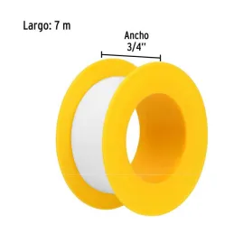  Teflon Sella Roscas 3/4" x7m E0.065mm sellar y prevenir fugas Pretul 27011 0.677966 Teflon Sella Roscas 3/4" x7m E0.065mm sella