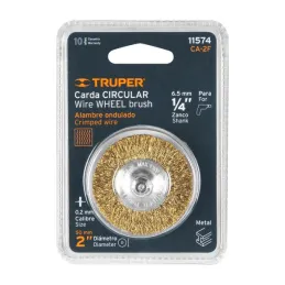  Cardas Circulares 2" Fino Z1/4" Truper 11574 4.152542 Cardas Circulares 2" Fino Z1/4" Truper 11574

Fabricada en acero latonado