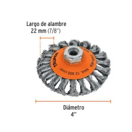  Cardas Conicas 4" Trenzado M14 Truper 14188 12.118644 Cardas Conicas 4" Trenzado M14 Truper 14188

Fabricadas de acero al carbo