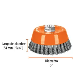  Cardas Copa 5" Trenzado Grueso M14 Truper 11543  27.118644 Cardas Copa 5" Trenzado Grueso M14 Truper 11543 

Fabricada de acero