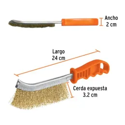  Cepillo de Acero en alambre Latonado, Calibre 0.26mm, L 23.5cm A 1.7cm, CEA-10 11540 Truper 3.305085 Cepillo de Alambre Curvo A