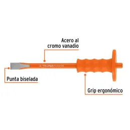  Cincel Plano 12" Cuña 3/4" Grip , acero al cromo vanadio, protege la mano, C-3/4X12G 12172 Truper 14.915254 Cincel Plano 12" Cu